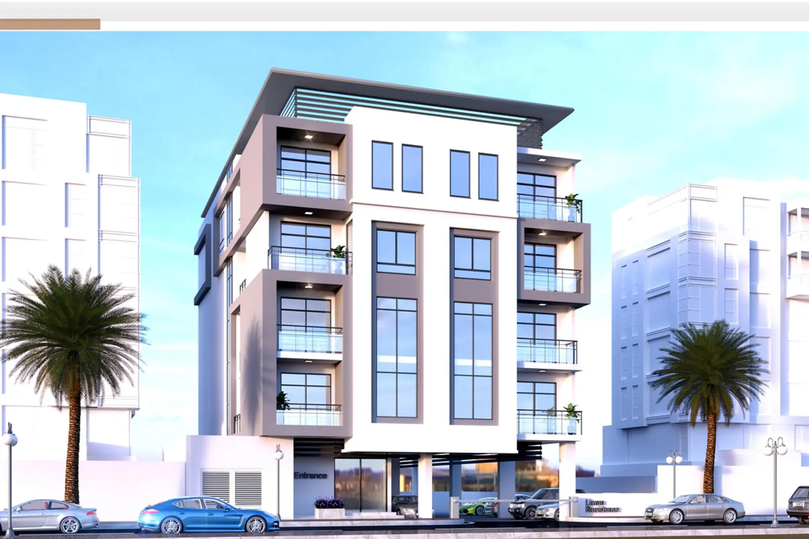 Design render of the Asma residential building at Liwan