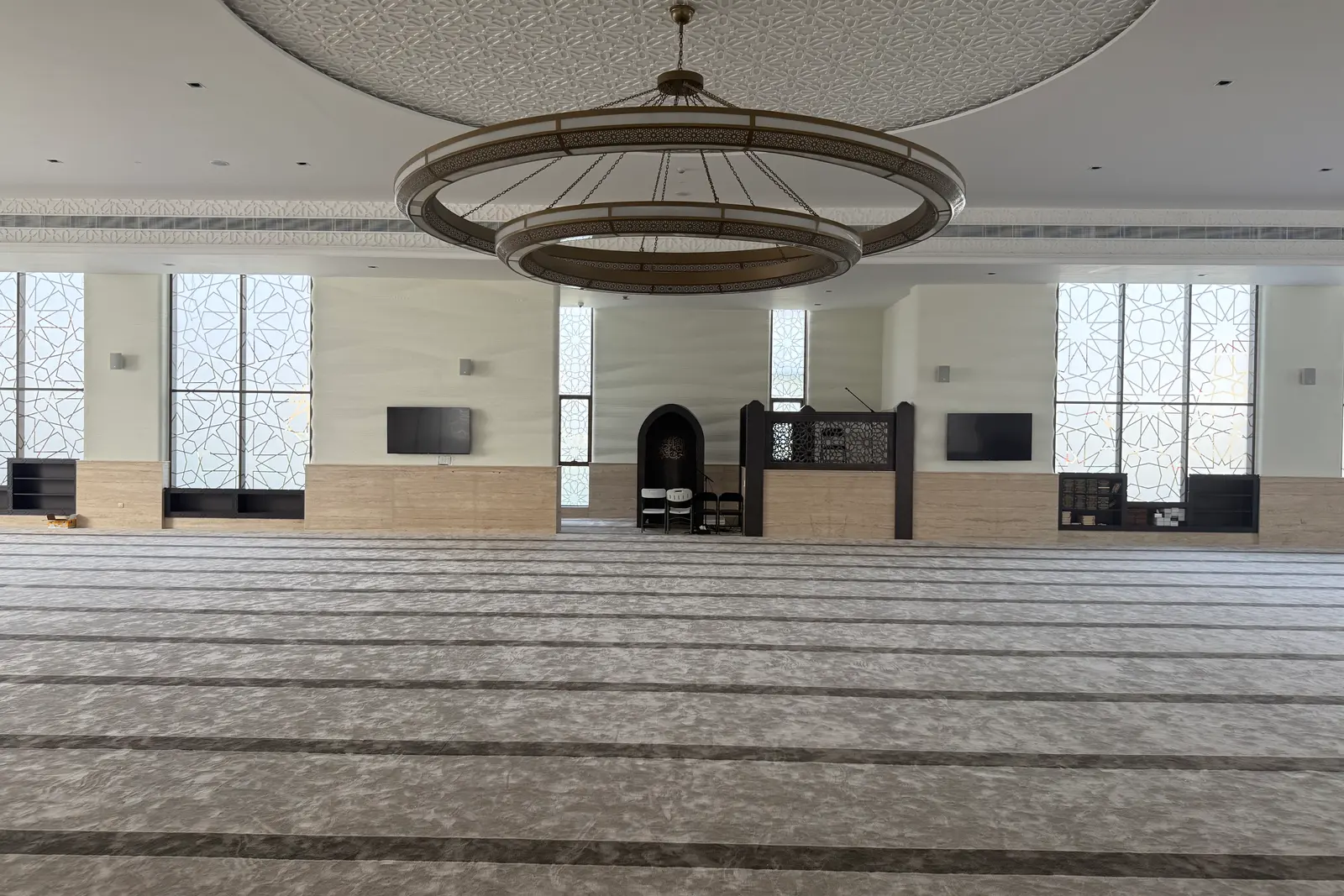 The prayer hall looking toward the mihrab