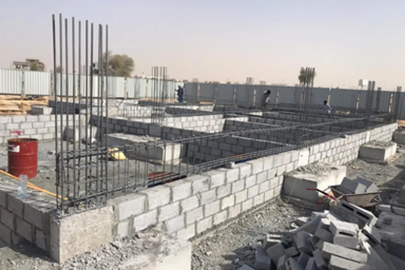 Construction work in progress on Ground Villa, Wadi Al Shabak