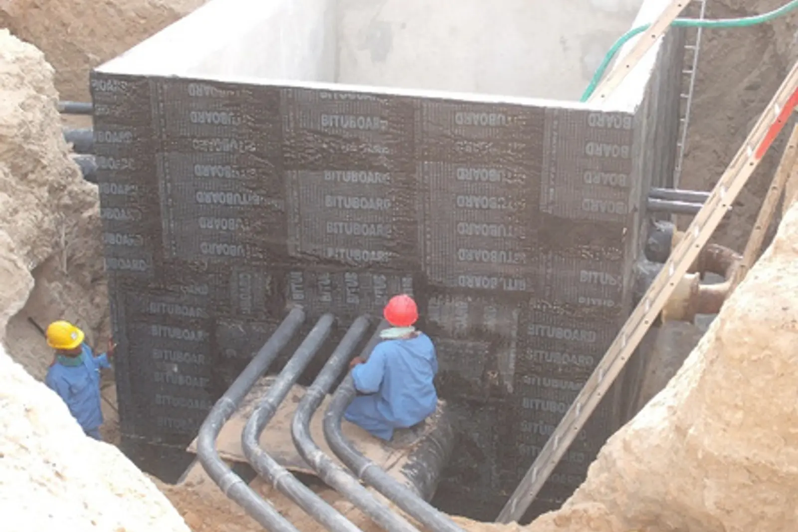 Waterproofing and service entries at substructure level on a Miles site